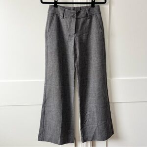 H&M Y2K Vintage Herringbone Low Rise Wide Leg Trousers Gray Sz 4